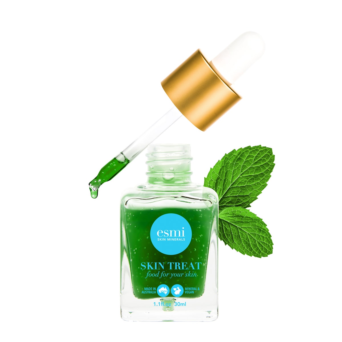 esmi Skin Minerals Anti-Redness Minty Green Smoothie Serum 30ml bottle